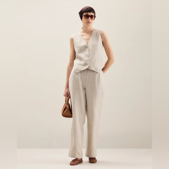 Quince Jackets & Blazers - Quince 100% European Linen Button Down Vest In L